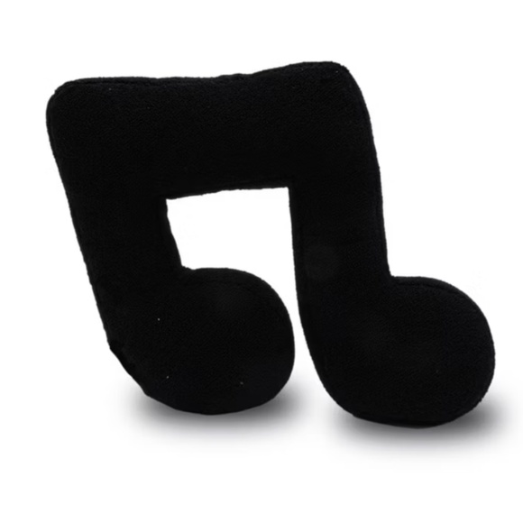 ZADORA Black Musical Note Toss Throw Decorative Pillow - Picture 2 of 2